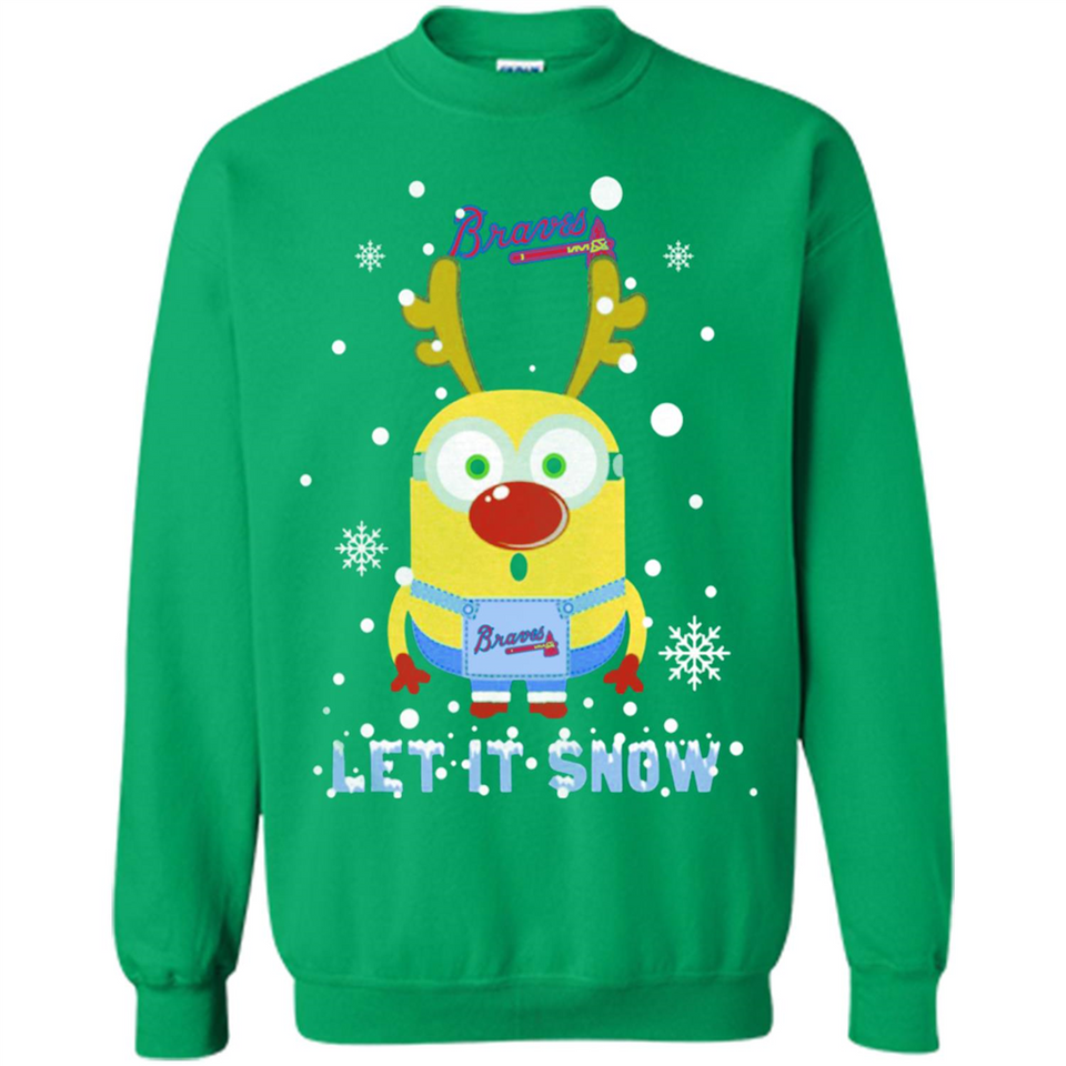 Minion Atlanta Braves Ugly Christmas Sweater Let it Snow - Sweatshirt