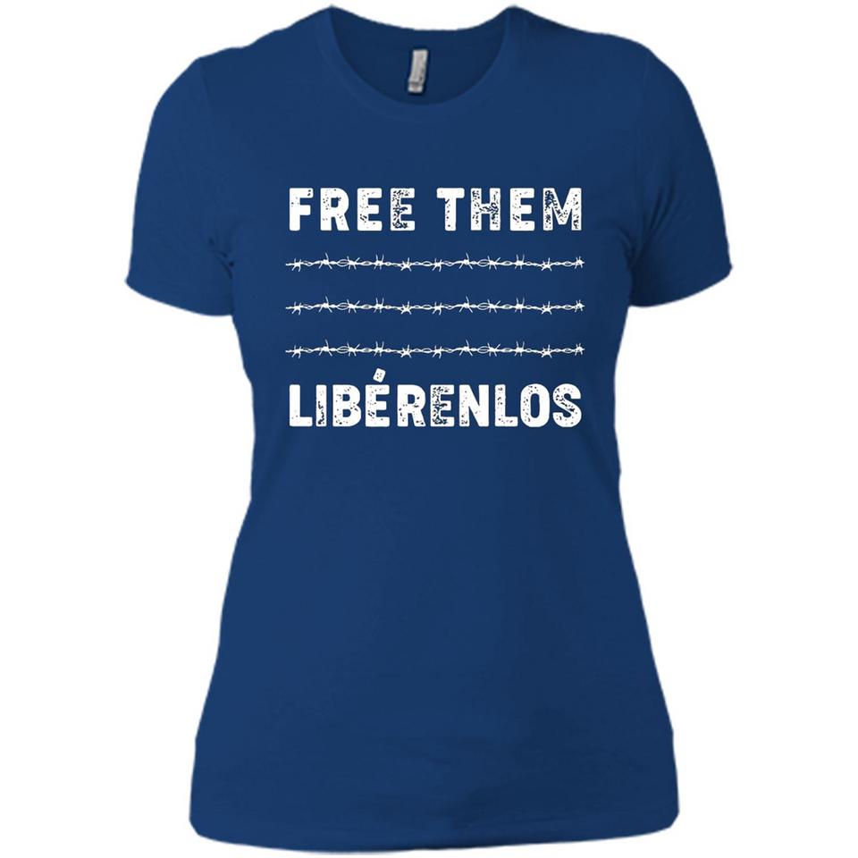 Peaceful Communities- Free Them Liberenlos Shirt PINGPONG - Ladies' Boyfriend T-Shirt
