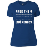 Peaceful Communities- Free Them Liberenlos Shirt PINGPONG - Ladies' Boyfriend T-Shirt
