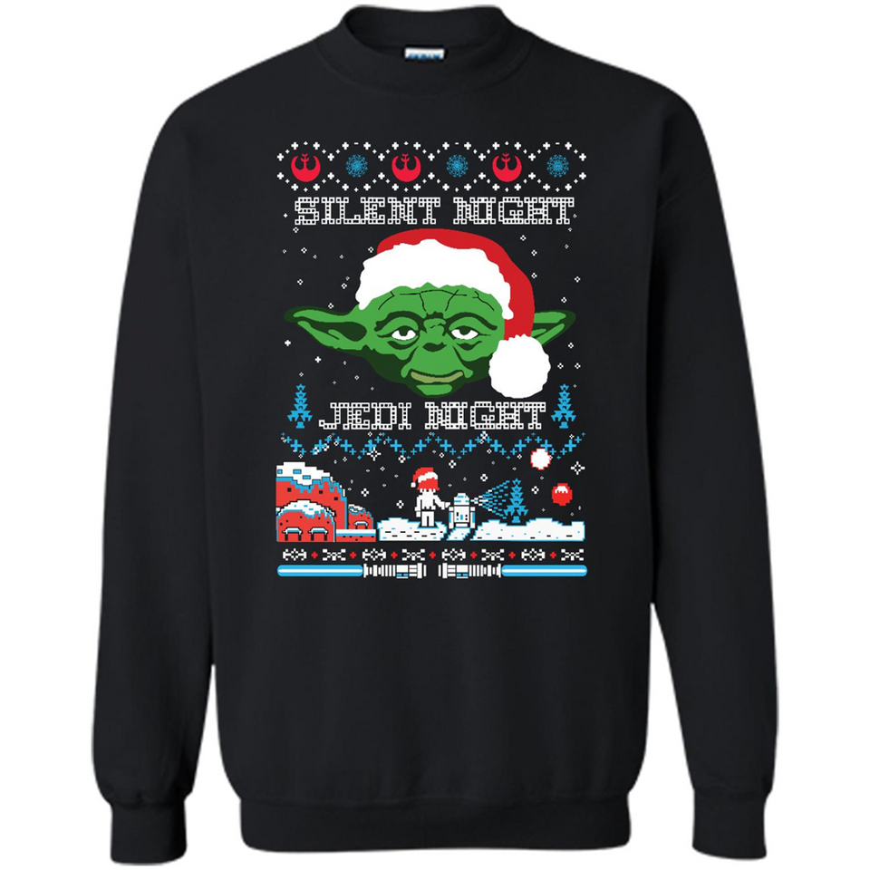 YODA SILENT NIGHT JEDI NIGHT CHRISTMAS UGLY SWEATER