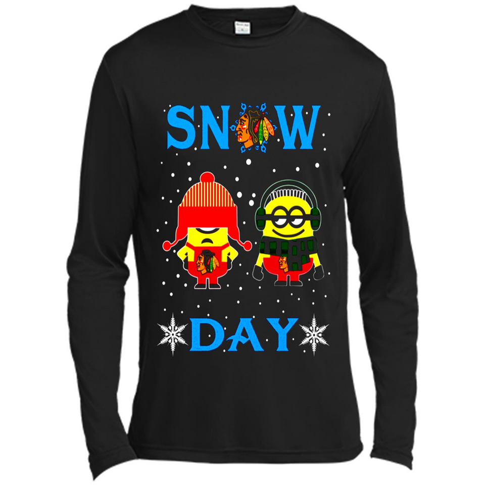 Snow Day Shirt For Chicago Blackhawks Vs Minion Fans pingpong
