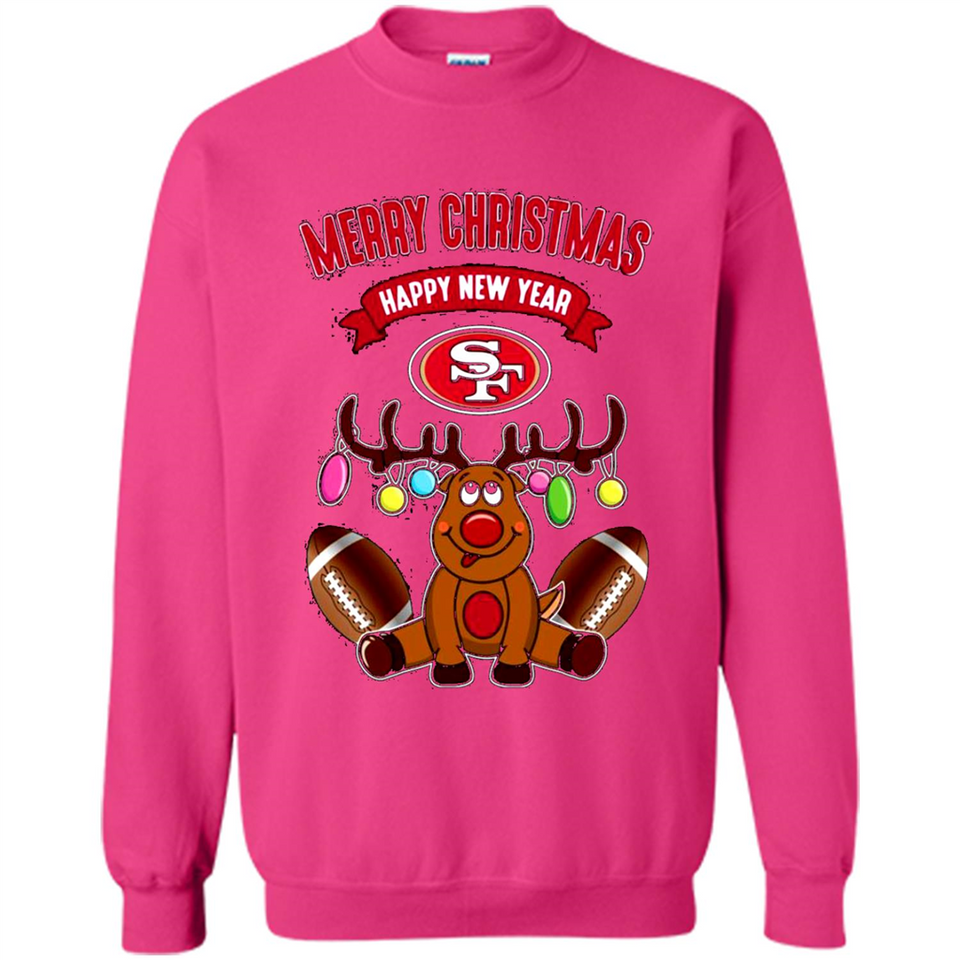 San Francisco 49ers NFL Reindeer Funny Merry Christmas And Happy New Year