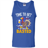 Time To Get Basted Funny Turkey Beer Thanksgiving - Tank Top