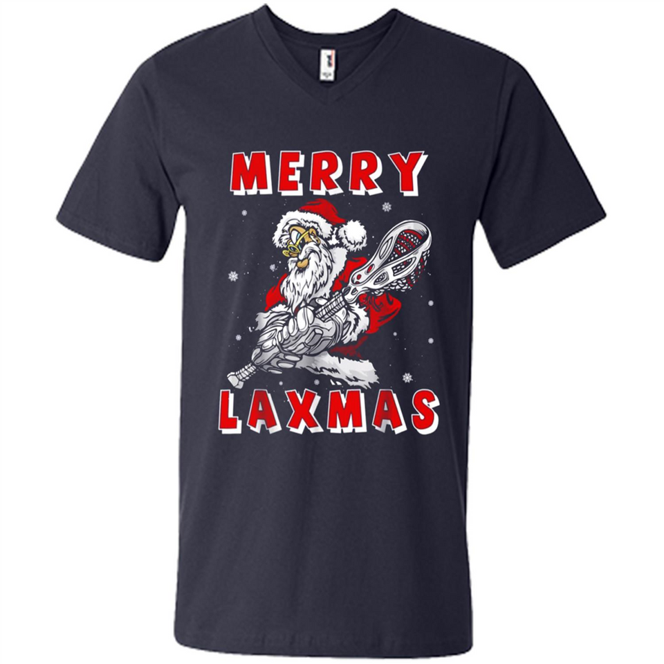 Lacrosse Merry Laxmas Santa - Men's V-Neck