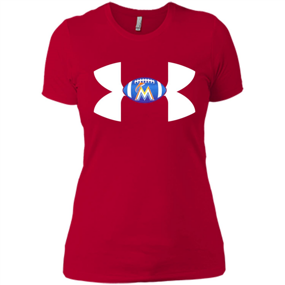 Miami Marlins Under Armour Logo - Ladies' Boyfriend T-Shirt