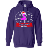 Christmas In July Flamingo Snow Globe Santa Hat - Hoodie