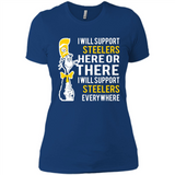 Shirt For Dr Seuss Cat And Pittsburgh Steelers Fans - Ladies' Boyfriend T-Shirt