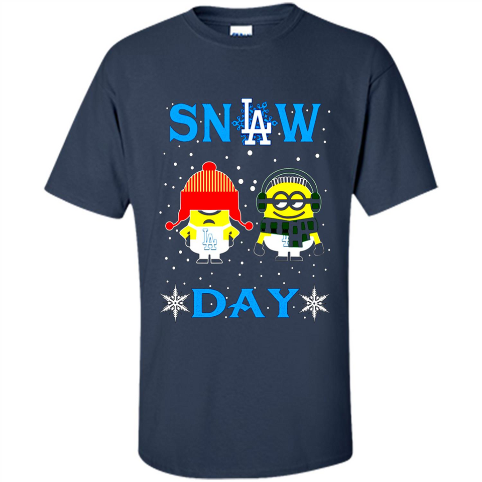 Snow Day Shirt For Los Angeles Dodgers Vs Minion Fans pingpong