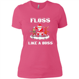 Floss Like A Boss Santa Flossing Dance Funny - Ladies' Boyfriend T-Shirt