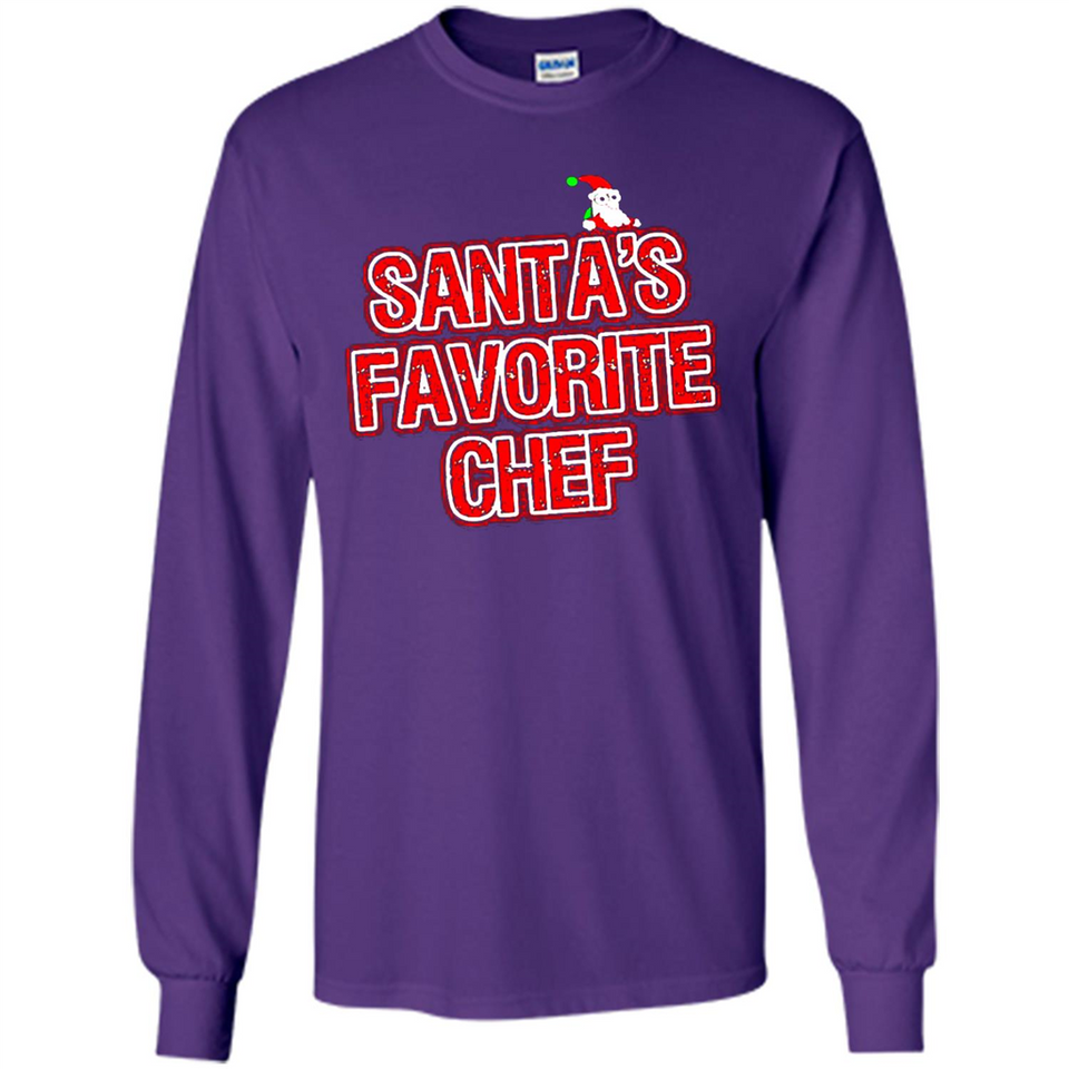 Funny Christmas Clothes - Santas Favorite Chef - Long Sleeve T-Shirt