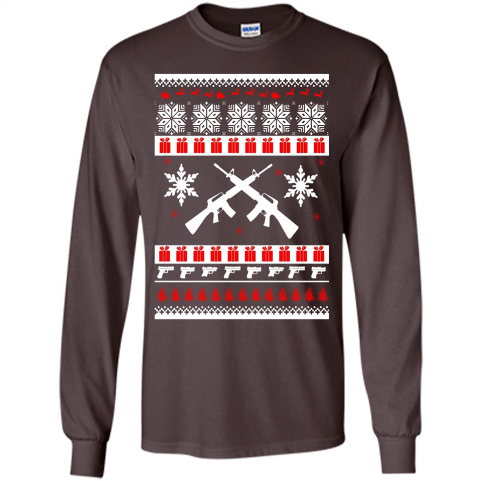 Rifle I Want Rifle Guns For Christmas ugly - Long Sleeve T-Shirt