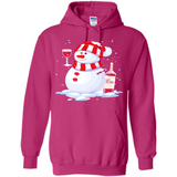 Cute Snowman drink Red Wine Christmas - Hoodie