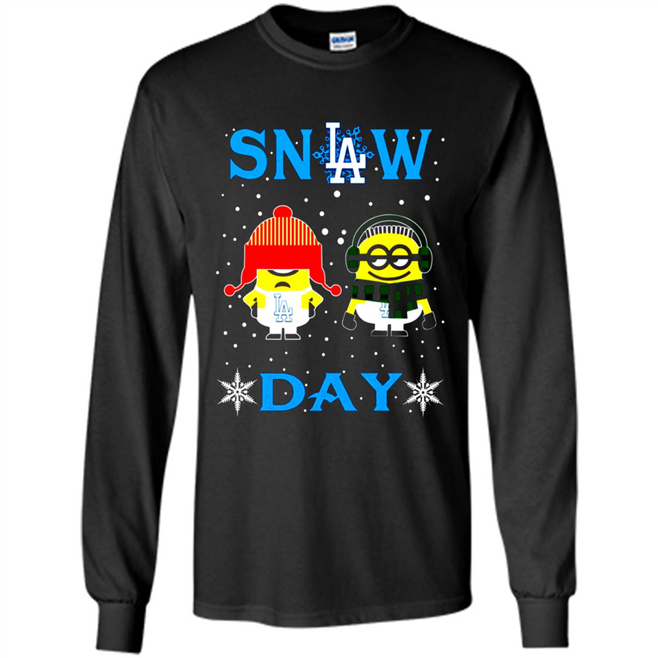 Snow Day Shirt For Los Angeles Dodgers Vs Minion Fans pingpong