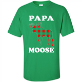 Papa Moose Funny Christmas Plaid Buffalo T-Shirt - Shirt