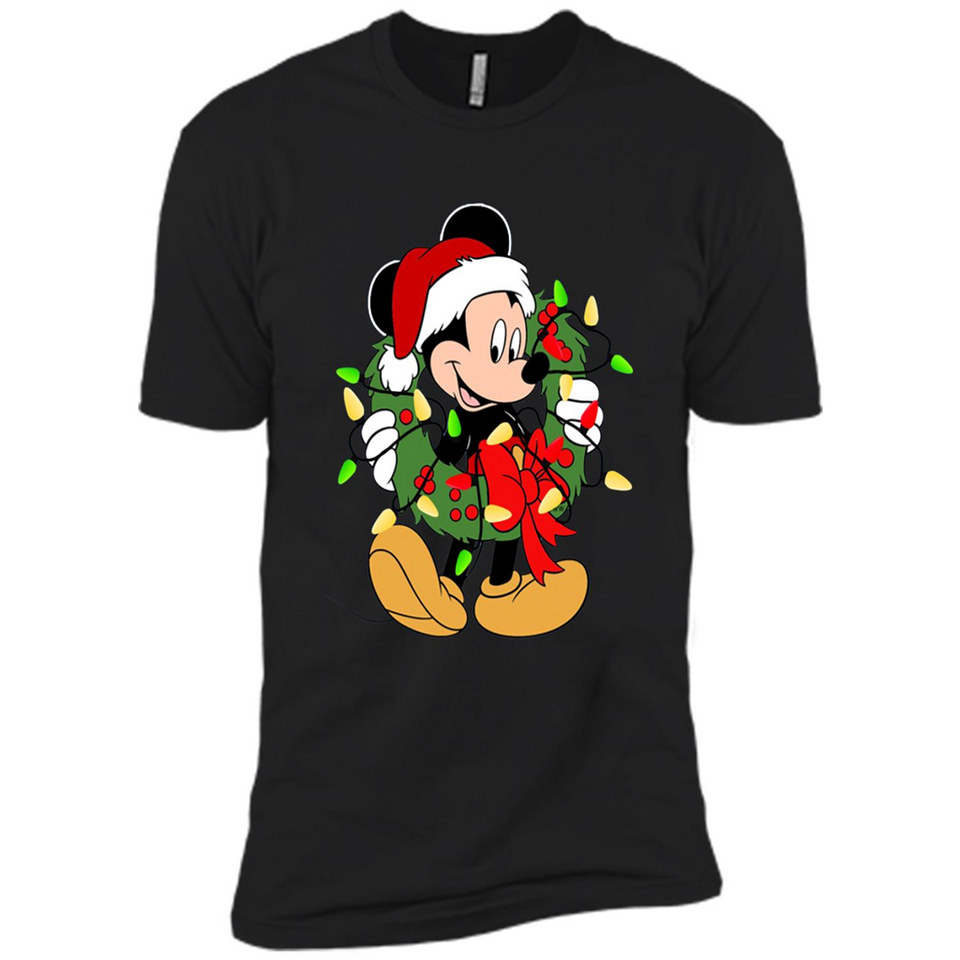 Disney Mickey Mouse Christmas Lights Sweatshirt - Premium Short Sleeve T-Shirt