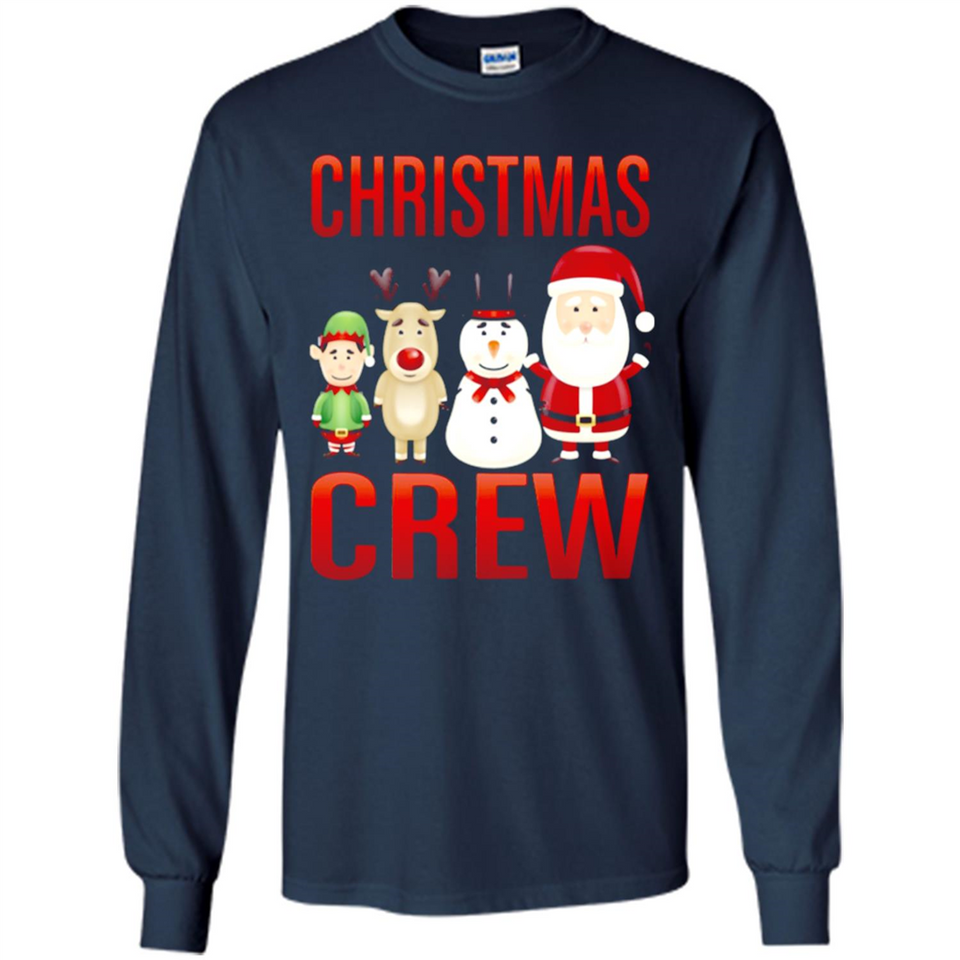 CHRISTMAS CREW Shirt X-mas Santa Snowman Reindeer Elf - Long Sleeve T-Shirt