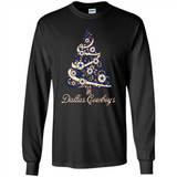 Dallas Cowboys NFL Football Team Logo Christmas Tree T-Shirt - Long Sleeve T-Shirt