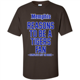 Reasons to be a Memphis Tigers Fan Complete List on Back - Shirt