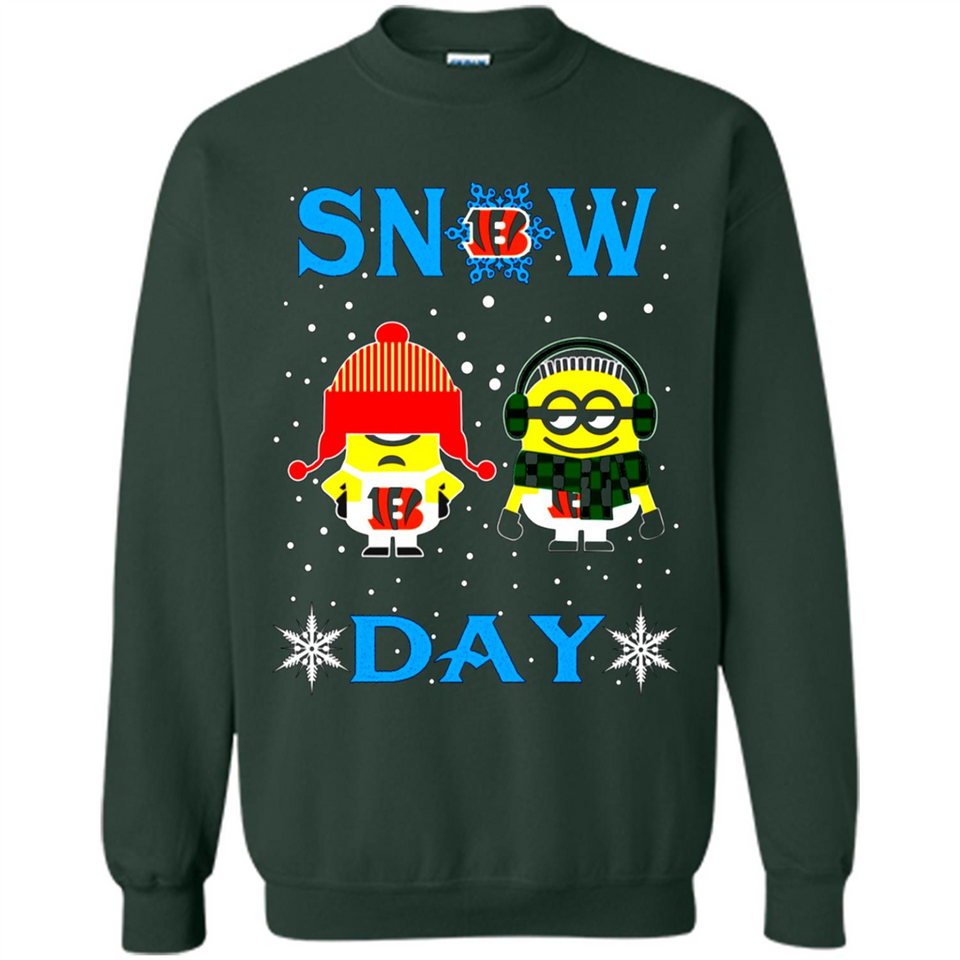 Snow Day Shirt For Cincinnati Bengals Vs Minion Fans pingpong