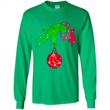 GRINCH HAND HOLDING BOSTON RED SOX GLITTER CHRISTMAS PINGPONG