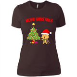 Meow merry christmas- cat and pine merry christmas - Ladies' Boyfriend T-Shirt