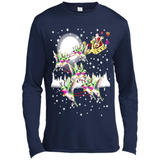 Hummingbird Santa Sleigh - Canvas Long Sleeve T-Shirt