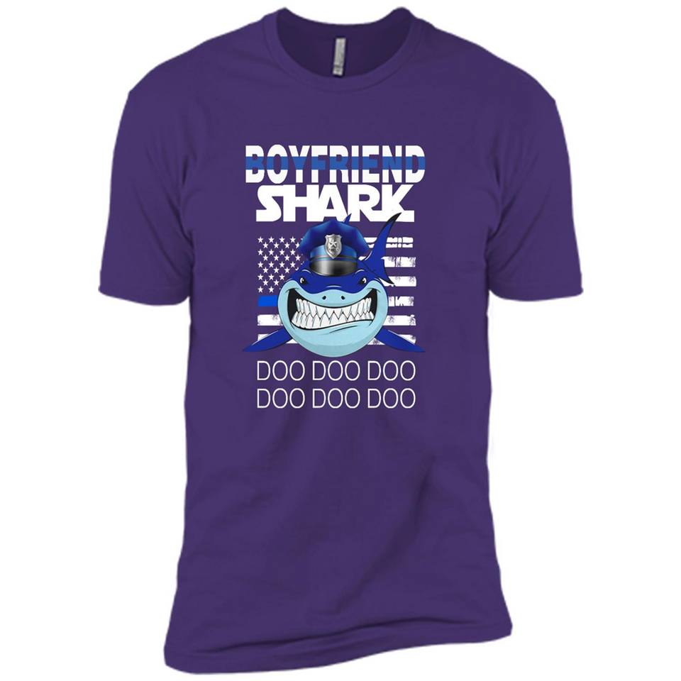 Police boyfriend Shark Blue Line Tee