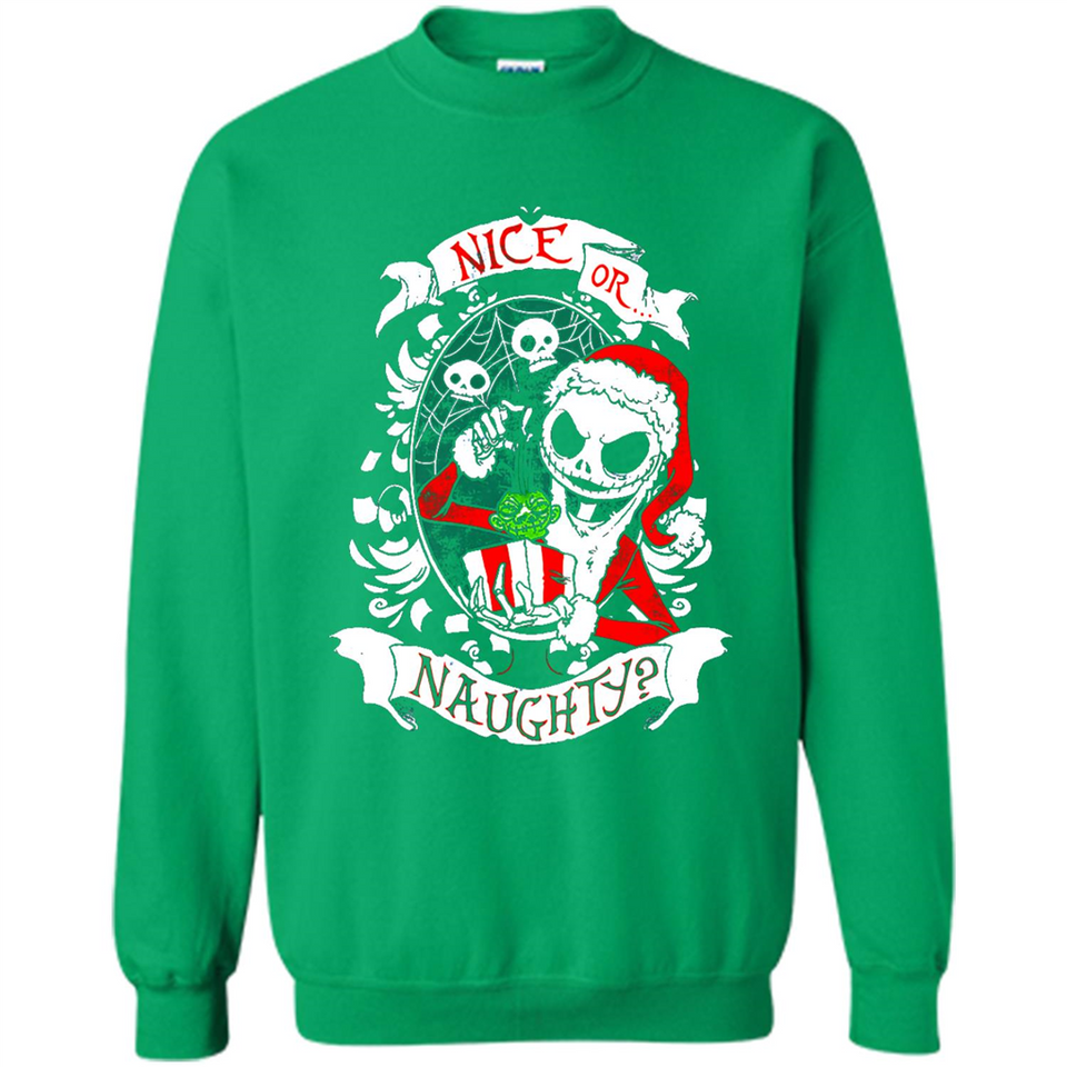 Christmas Shirt, Santa Nice Or Naughty Xmas - Sweatshirt