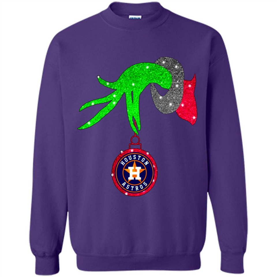 GRINCH HAND HOLDING HOUSTON ASTROS GLITTER CHRISTMAS PINGPONG