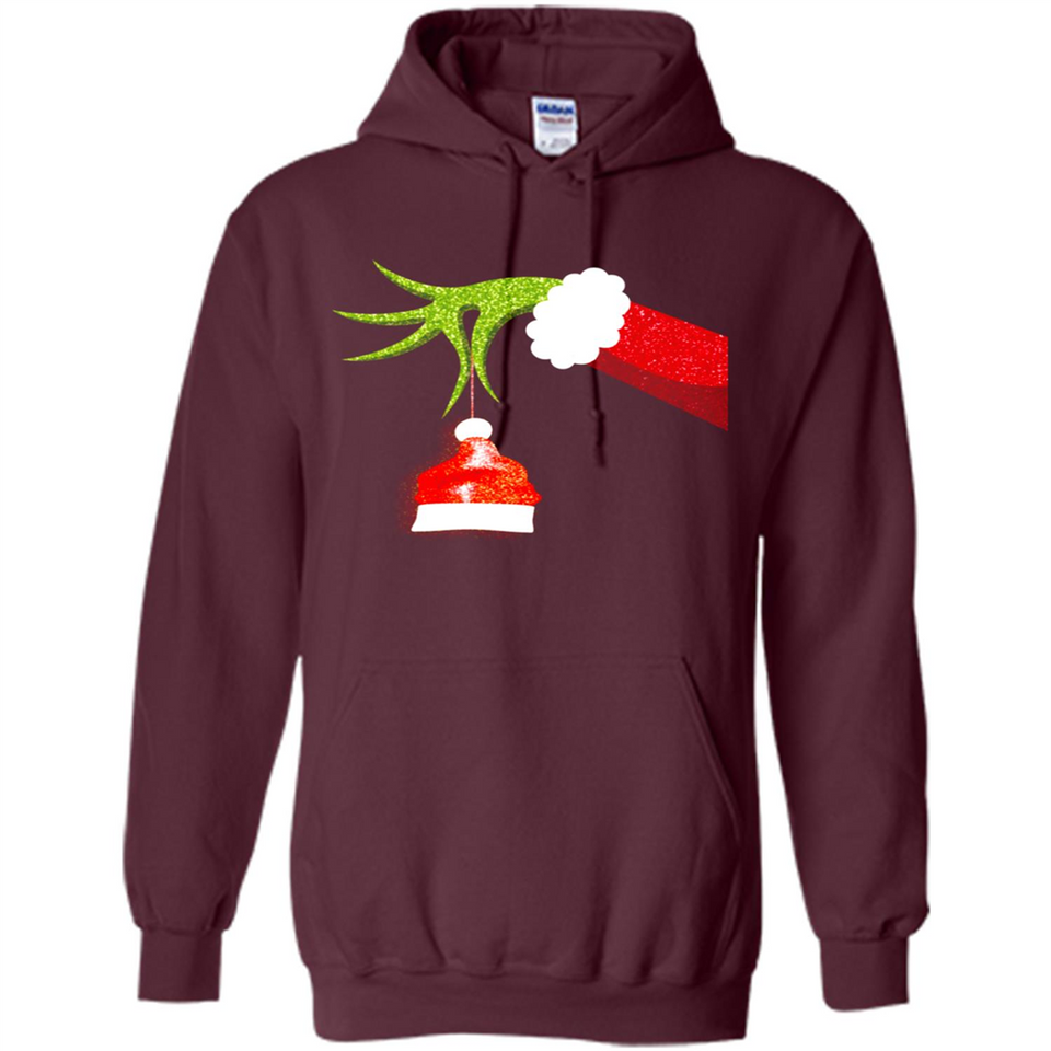 Funny Grinch Hand Holding Santa Hat Ornament Christmas PING PONG