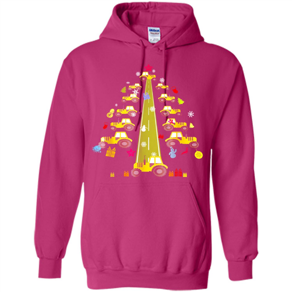 Tractor Car Christmas Tree T-shirt For Drivers