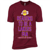 Reasons to be a Los Angeles Lakers Fan Complete List on Back - Premium Short Sleeve T-Shirt