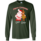 Christmas T-Shirt Santa And Reindeer Dilly Dilly - Long Sleeve T-Shirt