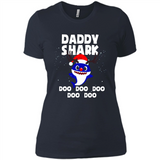 Daddy Shark Costume Reindeer Funny Christmas T-Shirt - Ladies' Boyfriend T-Shirt