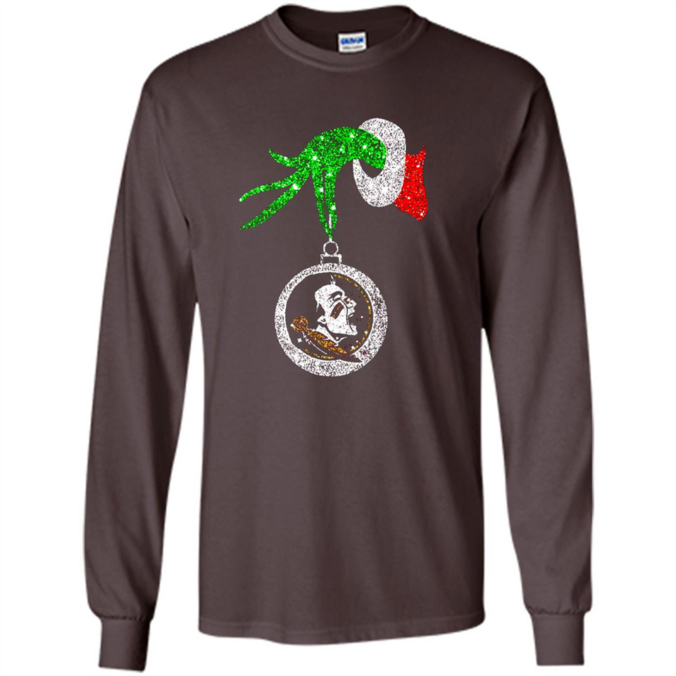 Amazing Florida State Seminoles Glitter Grinch Monogram Ornament Christmas Gift - Long Sleeve T-Shirt