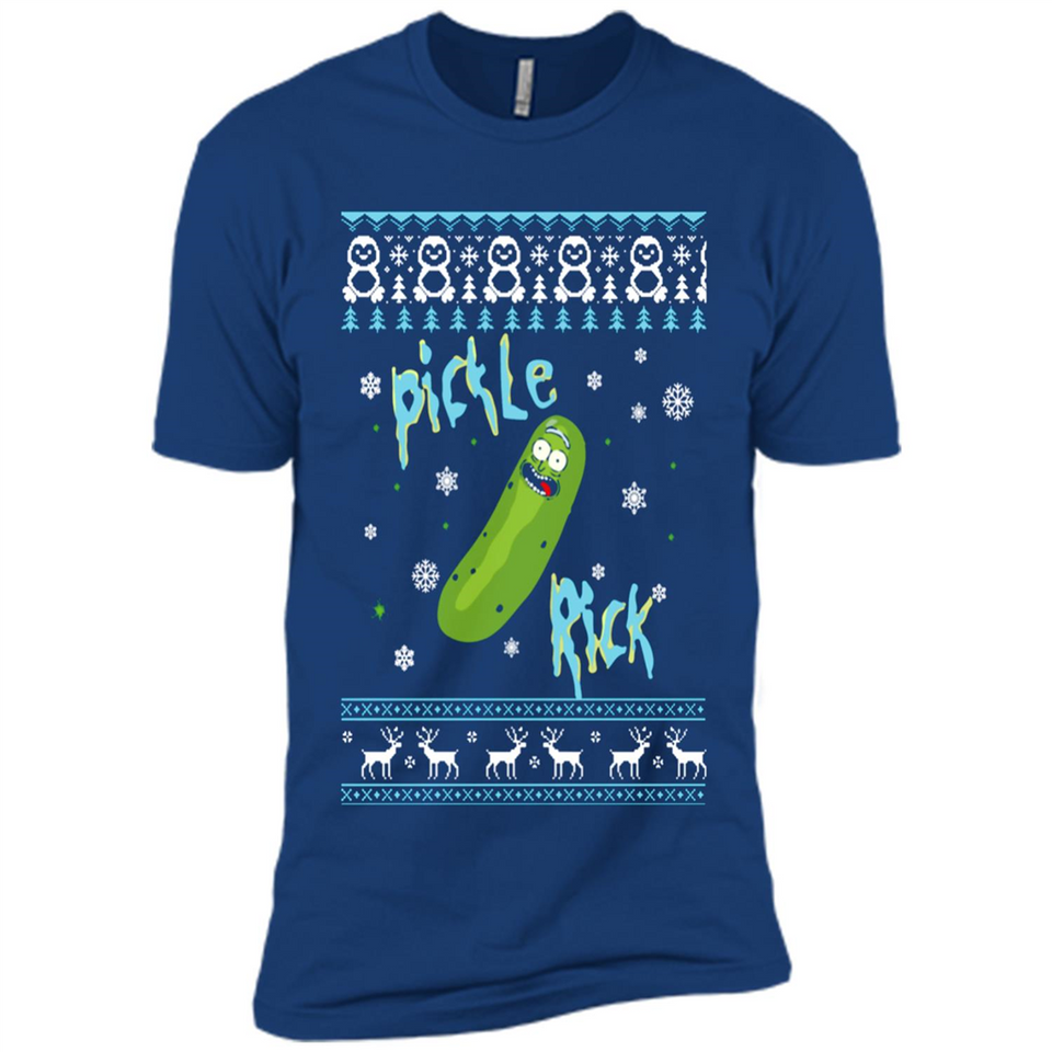 Rick and Morty Pickle Rick Ugly Christmas Sweater - Premium Short Sleeve T-Shirt