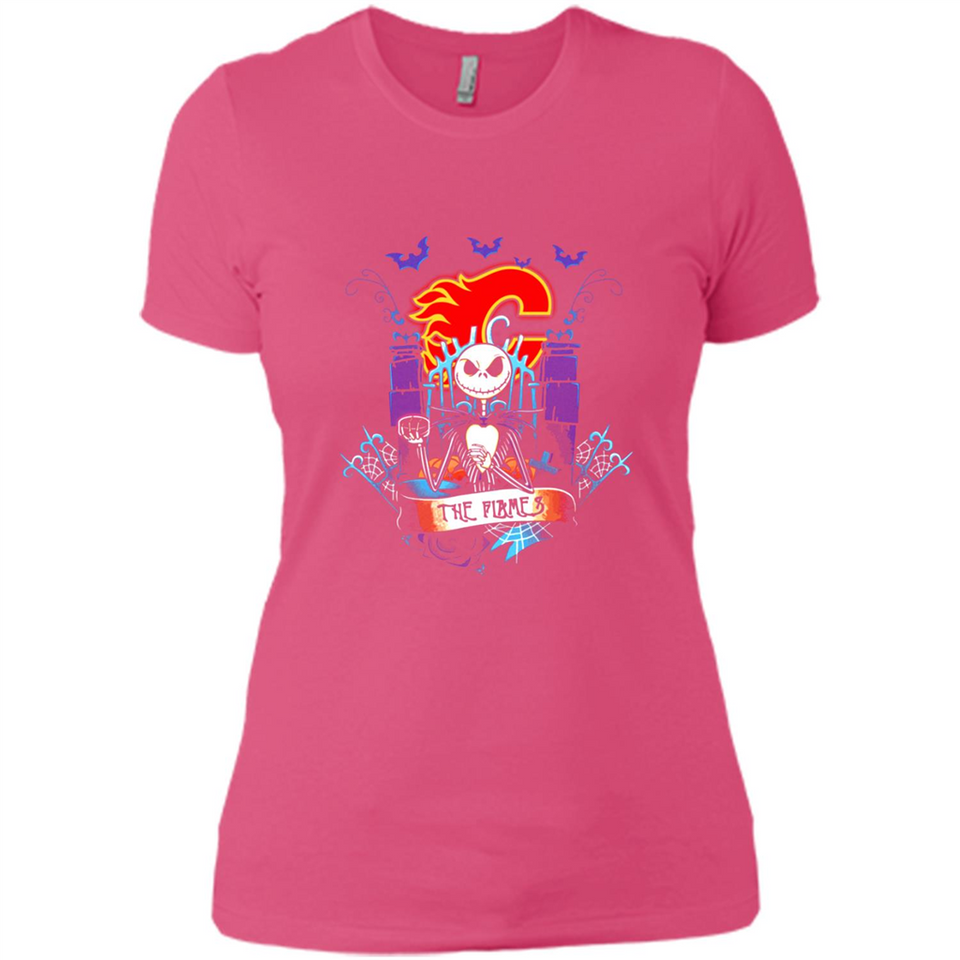 Calgary Flames Halloween The Nightmare Before Christmas - Ladies' Boyfriend T-Shirt