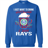 I Just Want To Drink Hot Chocolate & Watch Tampa Bay Rays Ugly Christmas Sweater PINGPONG