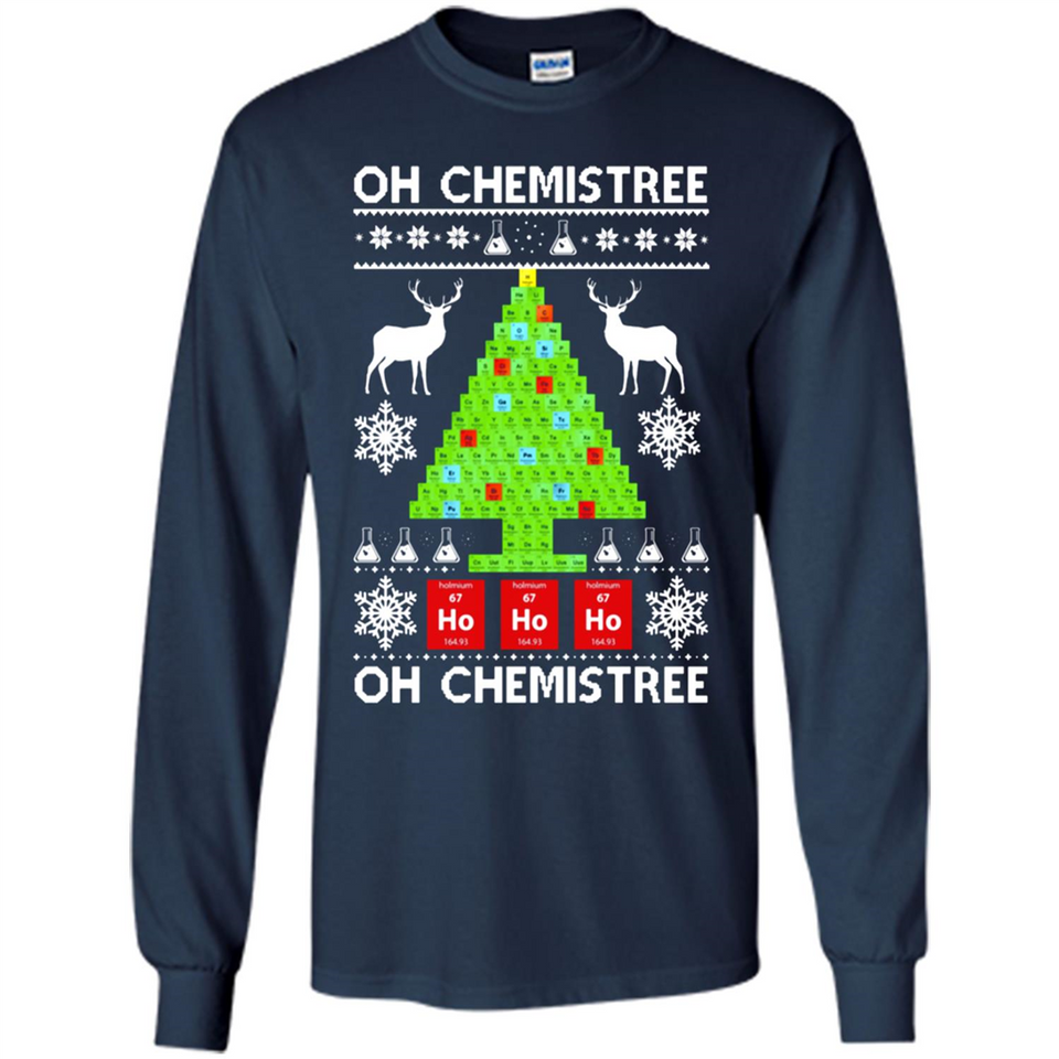 Oh Chemistree, Oh Chemistree Christmas Ugly Sweater - Long Sleeve T-Shirt