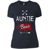 Aunt Shirt Buffalo Plaid Family Camp Bear Tee - Ladies' Boyfriend T-Shirt