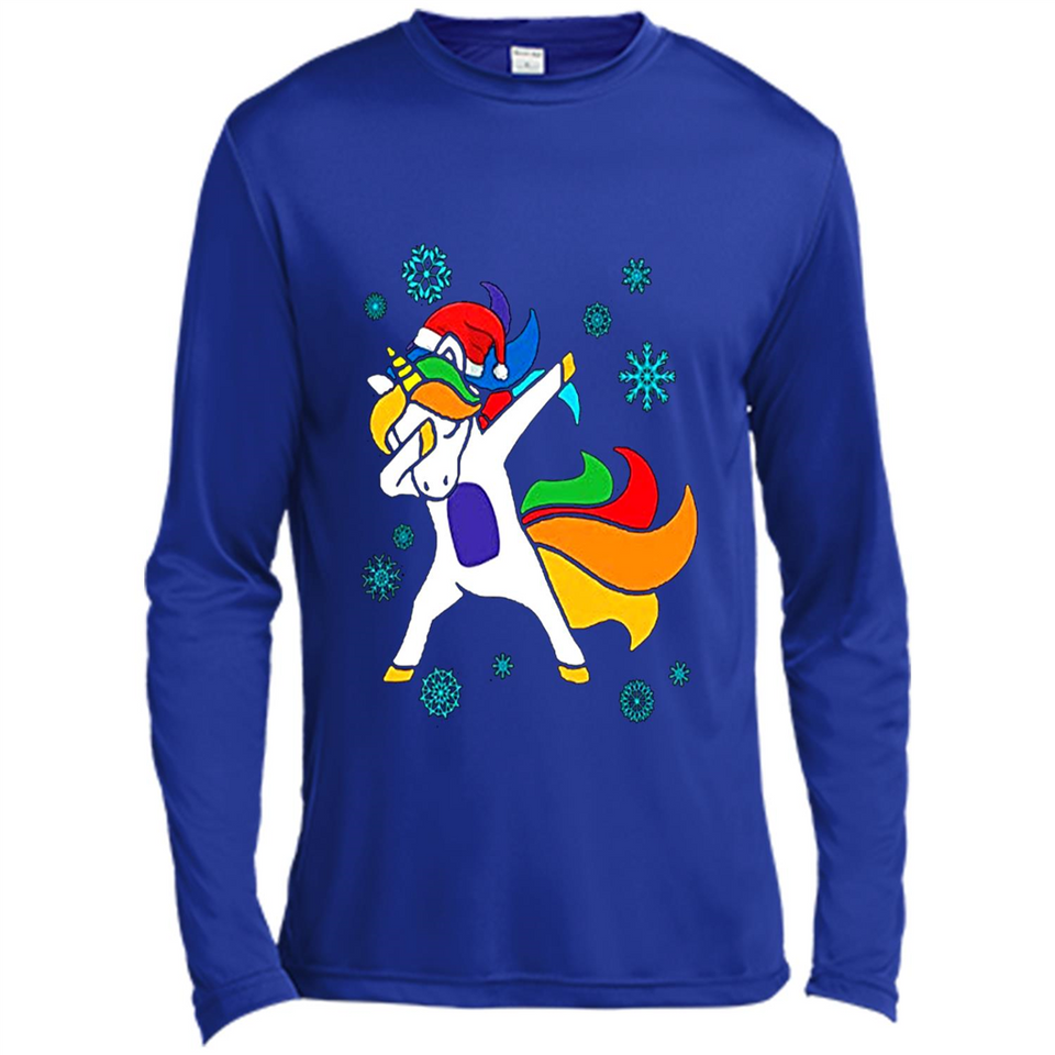 Christmas Dabbing Unicorn - Canvas Long Sleeve T-Shirt