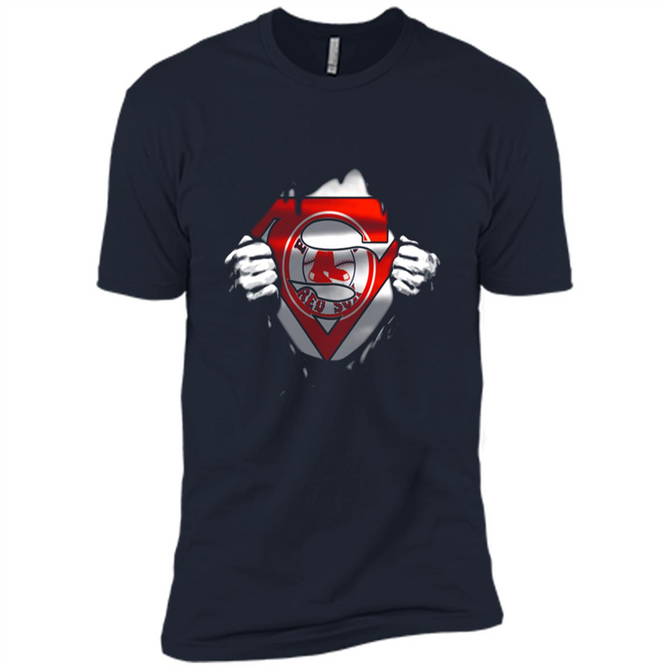 Boston Red Sox And Superman Fans - Premium Short Sleeve T-Shirt
