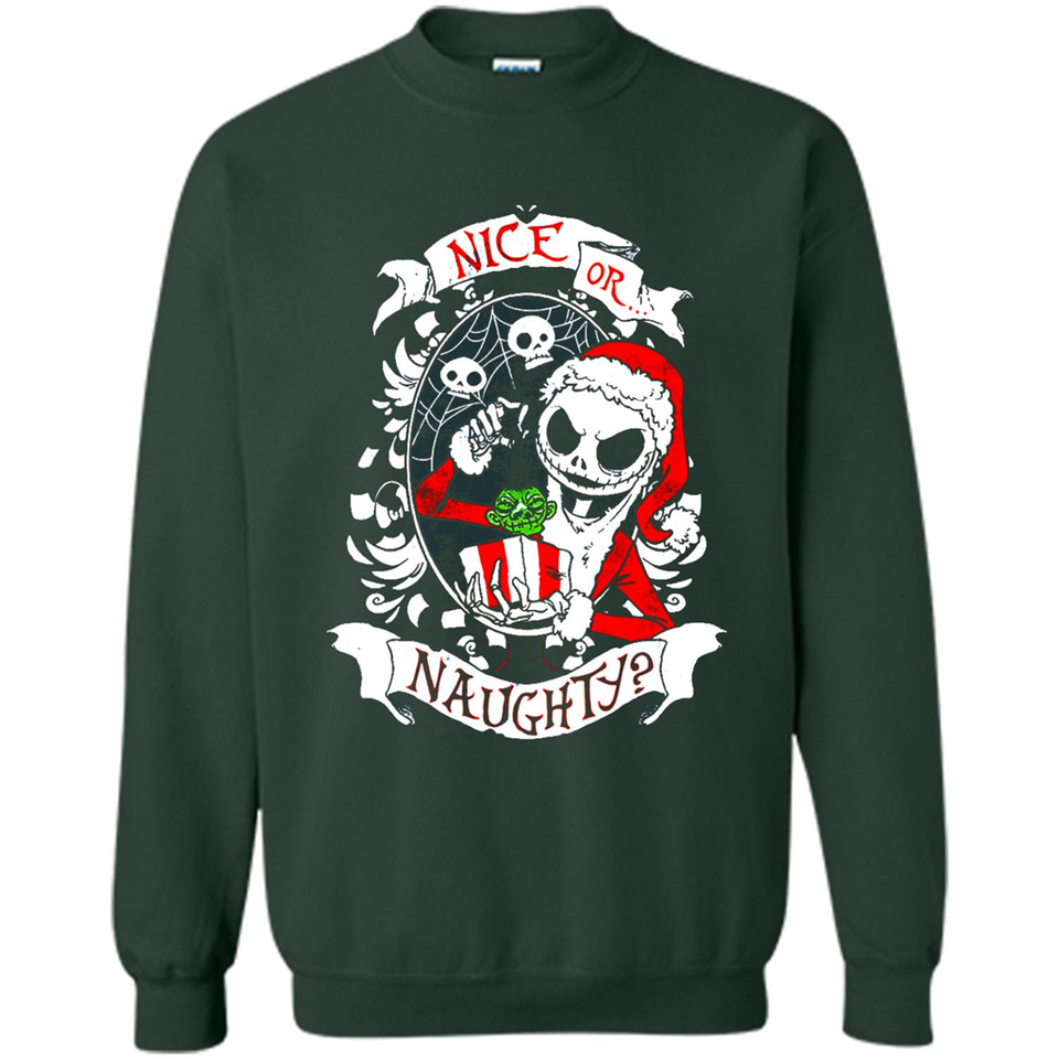 Christmas Shirt, Santa Nice Or Naughty Xmas - Sweatshirt