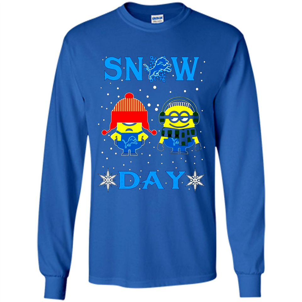 Snow Day Shirt For Detroit Lions Vs Minion Fans pingpong