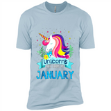 Unicorns are born in January Birthday Rainbow Gift Custom Ultra Cotton