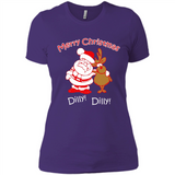 Christmas T-Shirt Santa And Reindeer Dilly Dilly - Ladies' Boyfriend T-Shirt