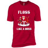 Floss Like A Boss Santa Flossing Dance Funny - Premium Short Sleeve T-Shirt