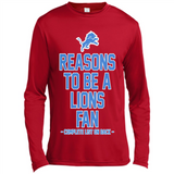 Reasons to be a Detroit Lions Fan Complete List on Back - Canvas Long Sleeve T-Shirt