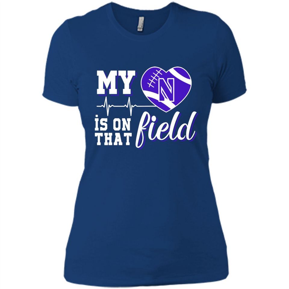 Northwestern Wildcats Football My Heart is on that Field - Ladies' Boyfriend T-Shirt