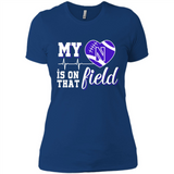 Northwestern Wildcats Football My Heart is on that Field - Ladies' Boyfriend T-Shirt